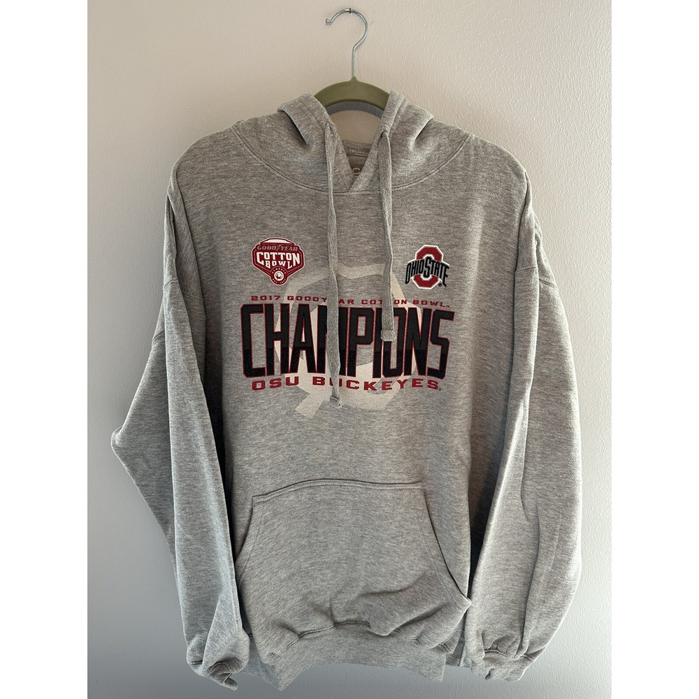 THE OHIO STATE BUCKEYES - 2017 COTTON BOWL CHAMPIONS - HOODIE - 2XL - GRAY
